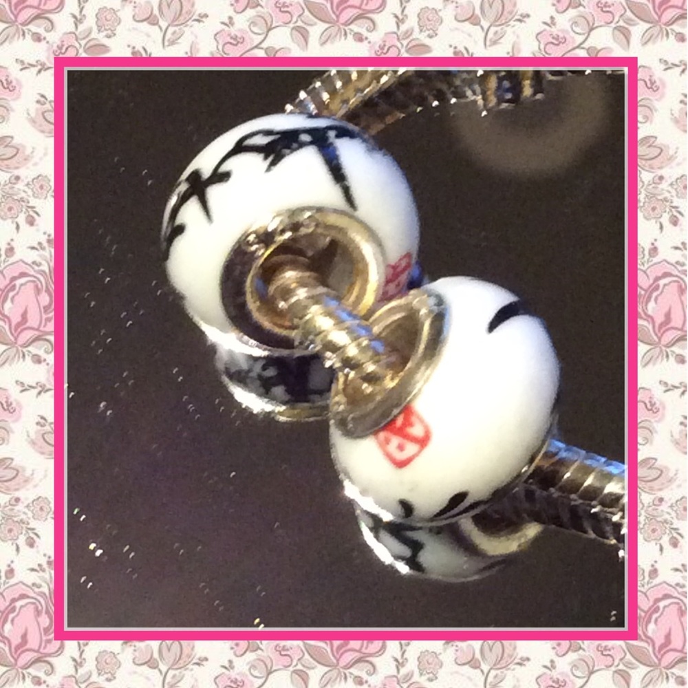 🎀 925 ASIAN STYLE BEADS CHARM GEM DIY WHITE BOHO